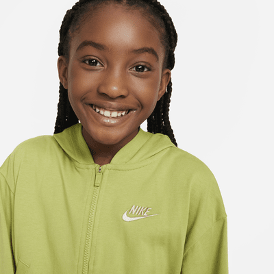 Sudadera con gorro de cierre completo para niña talla grande Nike Sportswear