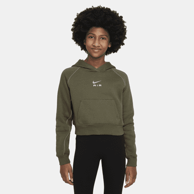 green nike crop hoodie