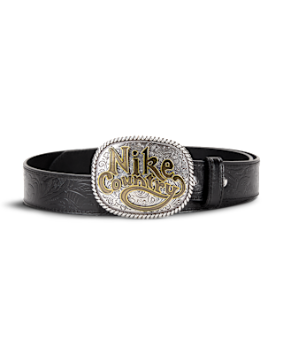 Женские  Nike Country Plaque Buckle Embossed Leather Belt