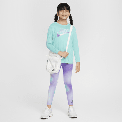 Conjunto de playera de manga larga y leggings para niños talla pequeña Nike Dri-FIT