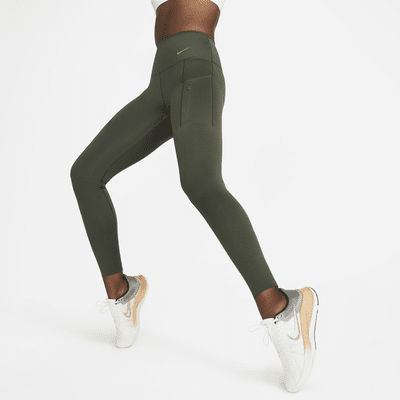 Leggings con bolsillos de tiro alto de largo completo de sujeción firme para mujer Nike Go