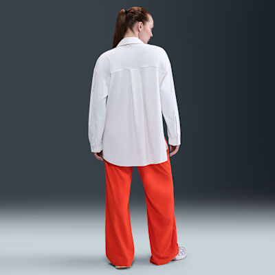 Løstsiddende Nike 24.7 PerfectStretch Dri-FIT-bukser med brede ben og høj talje til kvinder