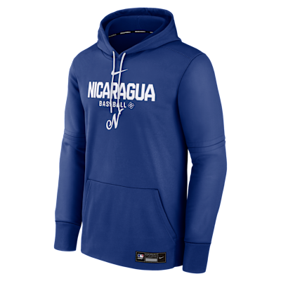 Nicaragua National Baseball Team 2026 World Baseball Classic Authentic Collection Men's Nike Therma Pullover Hoodie