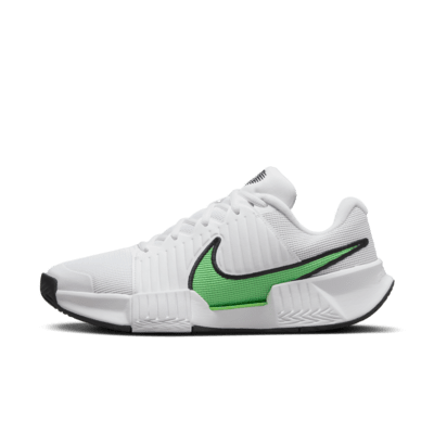 Green and white tennis on sale shoes