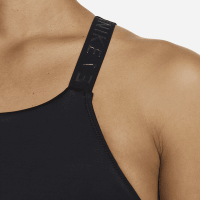 Top Midkini de cuello alto para mujer Nike Swim HydraLock Fusion