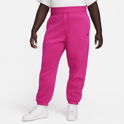 Overdimensionerede Nike Sportswear Phoenix Fleece-sweatpants med høj talje til kvinder (plus size)