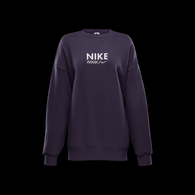 Oversized Nike Sportswear-sweatshirt i fleece med rund hals til kvinder