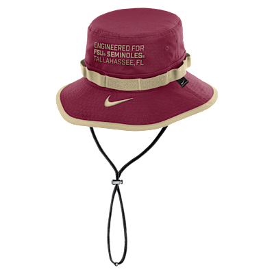 Gorro tipo pescador universitario Nike Dri-FIT para hombre Florida State Sideline Apex Gameday Boonie
