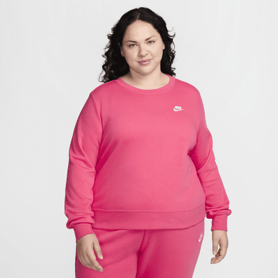 Sudadera Nike Sportswear Club Fleece con cuello redondo para mujer (talla grande)