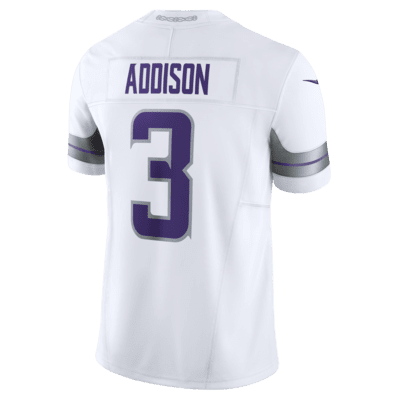 Jersey de fútbol americano de la NFL Nike Dri-FIT Limited para hombre Jordan Addison Minnesota Vikings