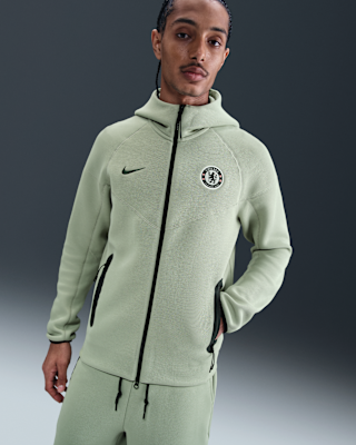 Мужское худи Chelsea FC Tech Windrunner Nike Soccer Fleece Full-Zip Hoodie для бега