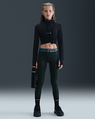 Детские тайтсы Nike Pro Big Kids' (Girls') Dri-FIT Leggings with Shine Accents