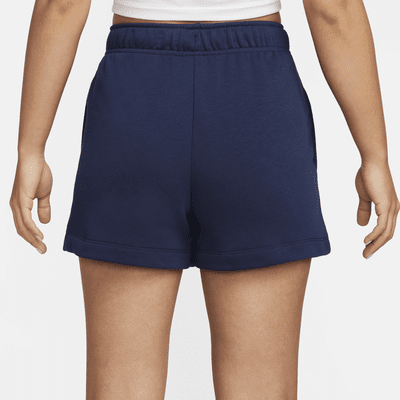 Shorts con gráfico de tiro medio para mujer Nike Sportswear Club Fleece