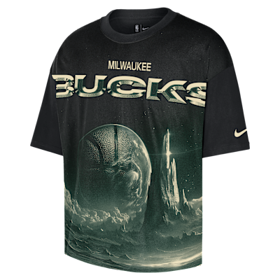 Milwaukee Bucks Courtside Nike NBA T-Shirt mit lockerer Passform (Herren)