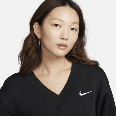 Nike Sportswear Phoenix Fleece Women's Cropped V-Neck Top. Nike PH