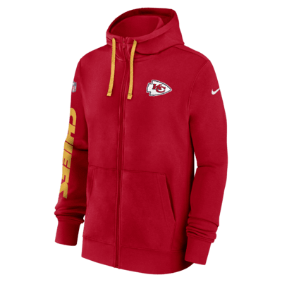 Kansas City Chiefs Sideline Team Issue Club Men's Nike Full Zip Hoodie