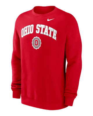 Мужские  Ohio State Buckeyes Arched Seal Nike College Pullover Crew