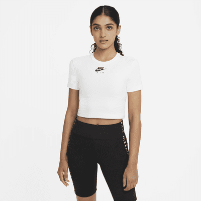 black and white nike crop top