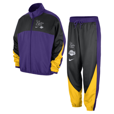 Los Angeles Lakers Starting 5 Courtside Nike NBA-tracksuit med tryck för män