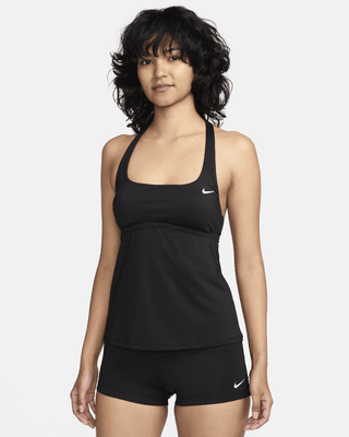 Женские  Nike Swim Essential Square-Neck Tankini Top