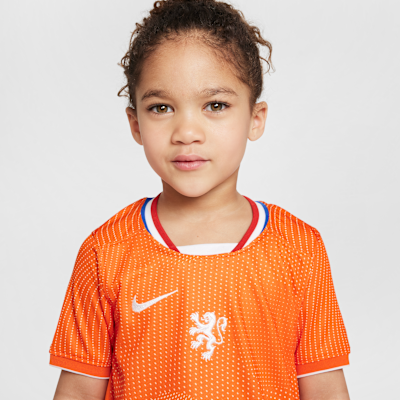 Netherlands 2025/26 Stadium Home Little Kids' Nike Soccer Replica 3-Piece Kit