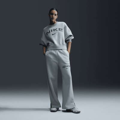 Nike Sportswear Phoenix Fleece Women's High-Waisted Wide-Leg Logo Trousers