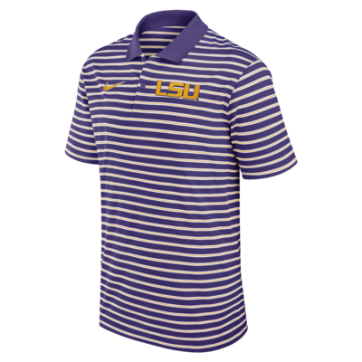 Polo universitario Nike Dri-FIT para hombre LSU Tigers Primetime Victory Striped