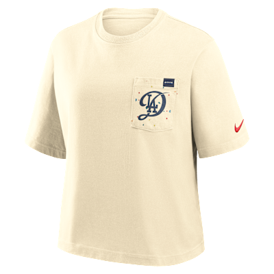 Los Angeles Dodgers City Connect Pocket Boxy Women's Nike MLB T-Shirt