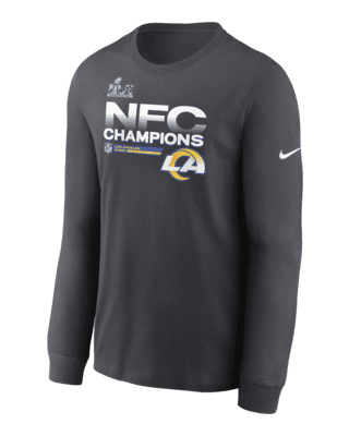 Nike Men's 2021 NFC Champions Trophy Collection (NFL Los Angeles Rams) Long-Sleeve T-Shirt in Black, Size: XL | NPAC06F95Z-001