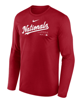 Мужская футболка Washington Nationals Authentic Collection Practice Nike Dri-FIT MLB Long-Sleeve