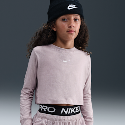 Nike Sportswear Older Kids' (Girls') Cropped Long-Sleeve T-Shirt