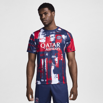 Playera de manga corta de fútbol Nike Dri-FIT para antes del partido para hombre Paris Saint-Germain Academy Pro Home