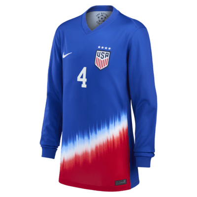 Naomi Girma USWNT 2024 Stadium Away Bid Kids' Nike Dri-FIT Soccer Jersey