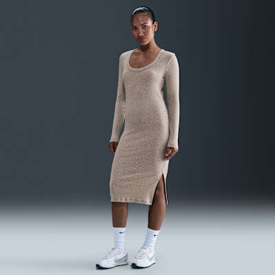Nike Sportswear Chill Knit Women's Tight Long-Sleeve Midi Mini-Rib Dress