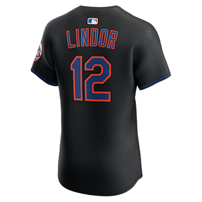 Jersey Nike Dri-FIT ADV de la MLB Elite para hombre Francisco Lindor New York Mets