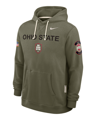 Мужское худи Ohio State 2025 Military Appreciation Nike Dri-FIT College Pullover Hoodie