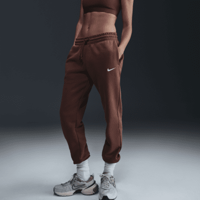 Pants de entrenamiento de tiro medio para mujer Nike Sportswear Phoenix Fleece