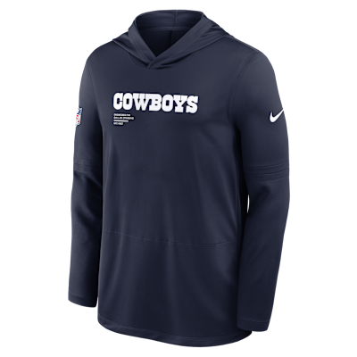 Playera de manga larga Nike Dri-FIT de la NFL con gorro para hombre Dallas Cowboys Pure Fury Sideline