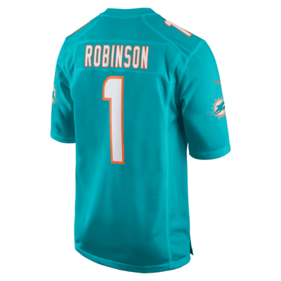 Jersey de fútbol americano Nike de la NFL Game para hombre Chop Robinson Miami Dolphins