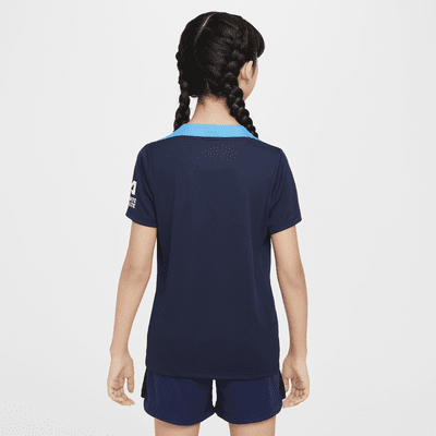 Chelsea FC Strike Nike Dri-FIT knit voetbaltop met korte mouwen voor kids