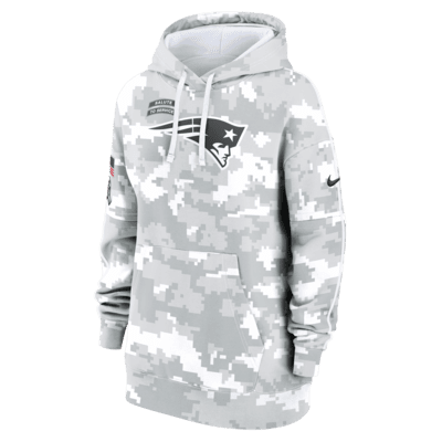 Sudadera con gorro sin cierre Nike de la NFL para mujer New England Patriots Salute to Service Primary Edge Club