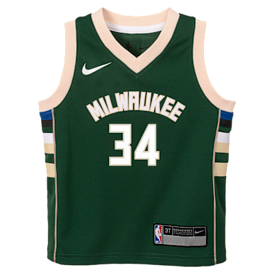 Giannis Antetokounmpo Milwaukee Bucks Icon Edition Little Kids' Nike NBA Swingman Jersey from Nike - $60