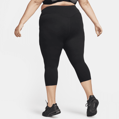 Leggings cortos de cintura alta y soporte medio con bolsillos para mujer (talla grande) Nike Universa