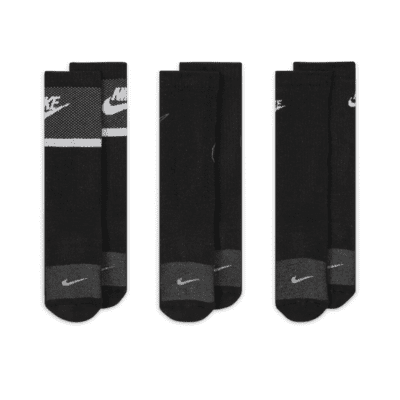 Nike Everyday Kids' Cushioned Crew Socks (3 Pairs). Nike SG