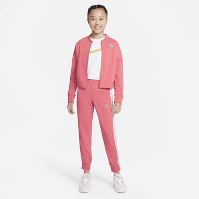 nike tracksuit pink stripe