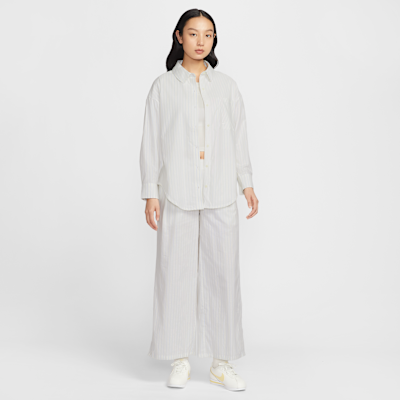 Nike Sportswear Chill 府綢女款寬鬆中腰梭織條紋褲