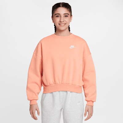 Nike Sportswear Club Fleece Girls' Boxy Crew-Neck Sweatshirt