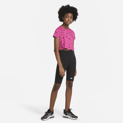 กางเกงปั่นจักรยานขาสั้น 9 นิ้วเอวสูงเด็กโต Nike Sportswear (หญิง)