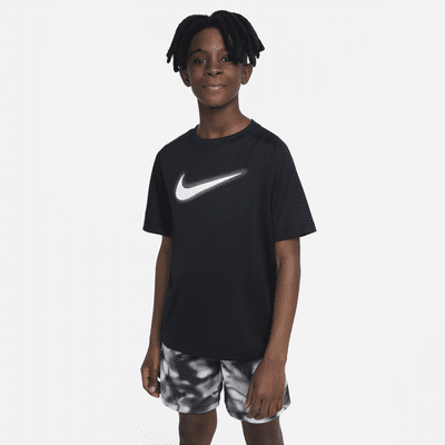 Nike Dry Elite Basketball T-Shirt Kids Camo Blk 862630-010