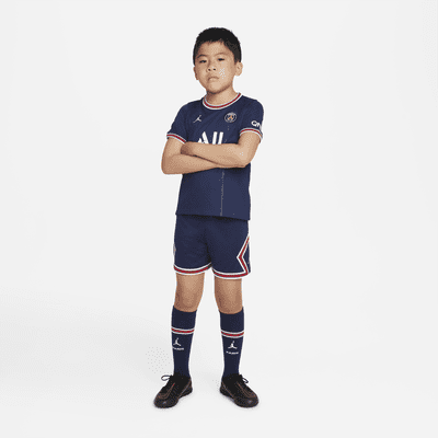 Socks Set Kit Size Medium Genu Paris Neymar Blue Home 21/22 Soccer Kids Jersey Shorts for Youth 8-9 Years Old 